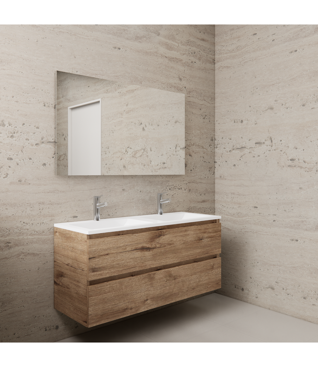 Badkamermeubel met wastafel⎢Wellington Oak - Mat Wit⎢Gliss Project 120cm