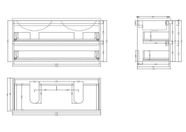Badkamermeubel met wastafel⎢Wellington Oak - Mat Zwart⎢Gliss Project 120cm Badkamermeubel met wastafel⎢Wellington Oak - Mat Zwart⎢Gliss Project 120cm
