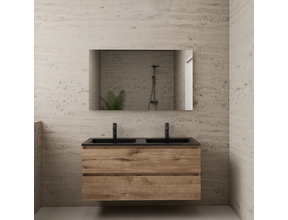 Badkamermeubel met wastafel⎢Wellington Oak - Mat Zwart⎢Gliss Project 120cm