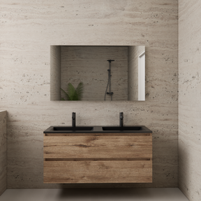 Badkamermeubel met wastafel⎢Wellington Oak - Mat Zwart⎢Gliss Project 120cm