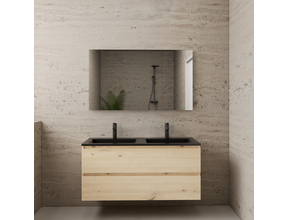 Badkamermeubel met wastafel⎢Artisan Oak - Mat Zwart⎢Gliss Project 120cm