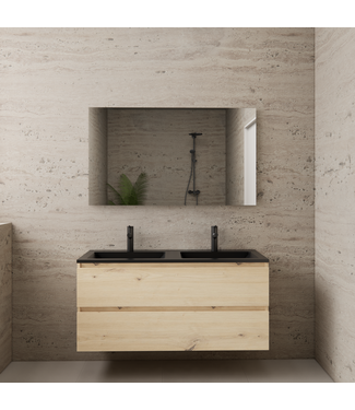 GLISS DESIGN Badkamermeubel met wastafel⎢Artisan Oak - Mat Zwart⎢Gliss Project 120cm