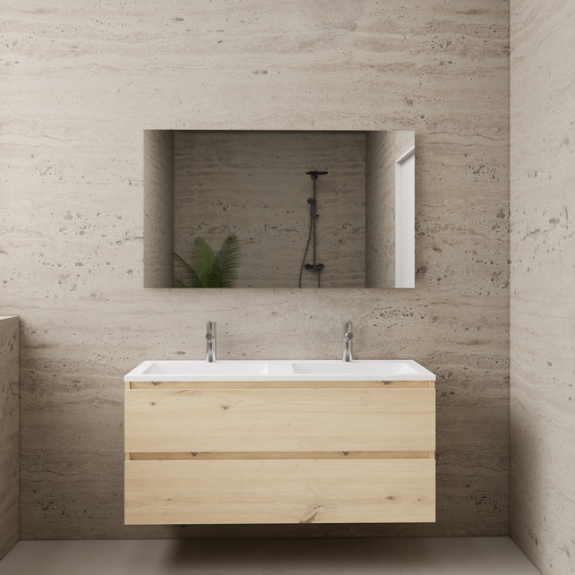 Badkamermeubel met wastafel⎢Artisan Oak - Wit⎢Gliss Project 120cm