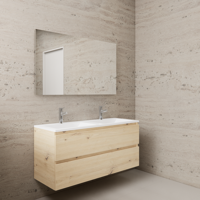 Badkamermeubel met wastafel⎢Artisan Oak - Wit⎢Gliss Project 120cm