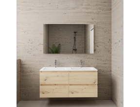 Badkamermeubel met wastafel⎢Artisan Oak - Wit⎢Gliss Project 120cm  4-Lades