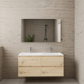 Badkamermeubel met wastafel⎢Artisan Oak - Wit⎢Gliss Project 120cm  4-Lades