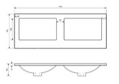 Badkamermeubel met wastafel⎢Wellington Oak - Mat Zwart⎢Gliss Project 120cm  4-Lades Badkamermeubel met wastafel⎢Wellington Oak - Mat Zwart⎢Gliss Project 120cm  4-Lades