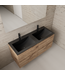 Badkamermeubel met wastafel⎢Wellington Oak - Mat Zwart⎢Gliss Project 120cm  4-Lades