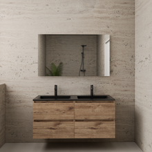 Badkamermeubel met wastafel⎢Wellington Oak - Mat Zwart⎢Gliss Project 120cm  4-Lades