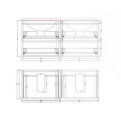 Badkamermeubel met wastafel⎢Wellington Oak - Mat Wit⎢Gliss Project 120cm  4-Lades