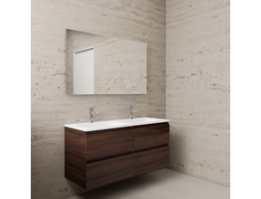 Badkamermeubel met wastafel⎢Sonoma Choco - Wit⎢Gliss Project 120cm 4-Lades