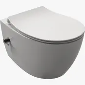 Hangtoilet met bidet Wit⎢Geintegreerde kraan Koud⎢Isvea Sentimenti NEO Randloos excl. wc bril