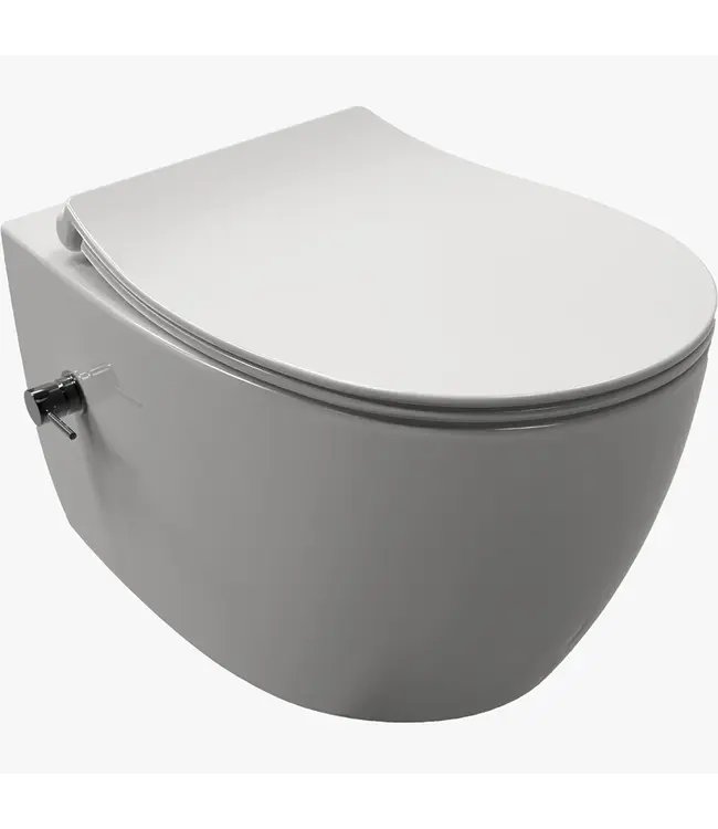 Hangtoilet met bidet Wit⎢Geintegreerde kraan Koud⎢Isvea Sentimenti NEO Randloos excl. wc bril