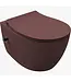Hangtoilet met bidet Mat Maroon Rood⎢Geintegreerde kraan Koud⎢Isvea Sentimenti NEO Randloos excl. wc bril