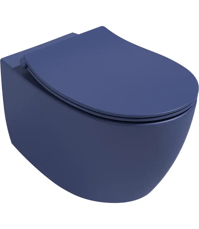 Hangtoilet Randloos Mat Blauw⎢Isvea Sentimenti NEO⎢excl. wc bril
