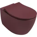 Hangtoilet Randloos Mat Maroon Rood⎢Isvea Sentimenti NEO⎢excl. wc bril