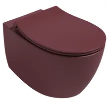 Hangtoilet Randloos Mat Maroon Rood⎢Isvea Sentimenti NEO⎢excl. wc bril