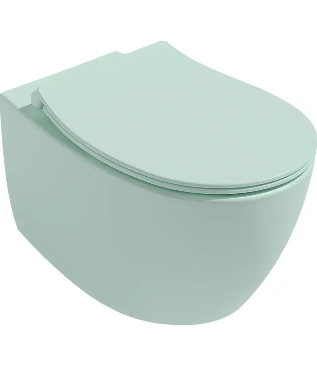 Hangtoilet Randloos Mat Mint Groen⎢Isvea Sentimenti NEO⎢excl. wc bril