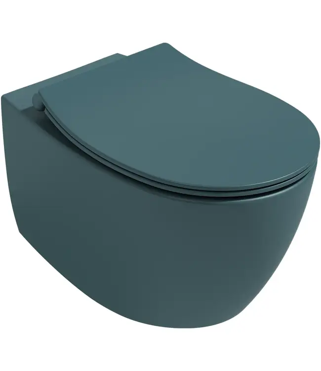 Isvea Hangtoilet Randloos Mat Petrol Groen⎢Isvea Sentimenti NEO⎢excl. wc bril