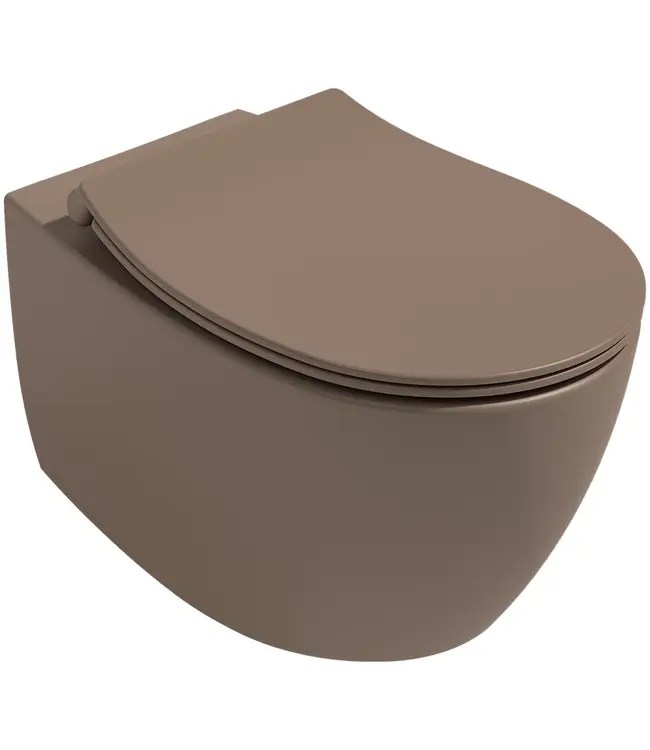 Hangtoilet Randloos Mat Taupe⎢Isvea Sentimenti NEO⎢excl. wc bril