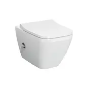 Hangtoilet met bidet Wit⎢VitrA Integra Square⎢Geintegreerde kraan Koud⎢Randloos excl. wc bril
