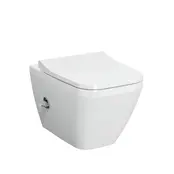 Hangtoilet met bidet Wit⎢VitrA Integra Square⎢Geintegreerde kraan Koud⎢Randloos excl. wc bril
