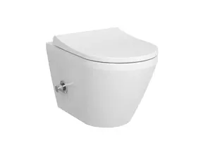 Hangtoilet met bidet Wit⎢VitrA Integra Round⎢Geintegreerde kraan Koud⎢Randloos excl. wc bril