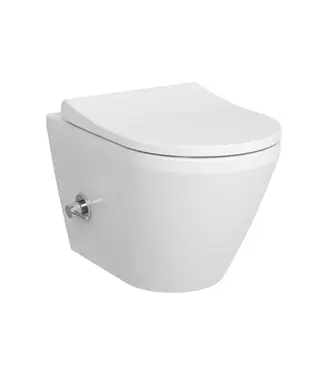 VITRA Hangtoilet met bidet Wit⎢VitrA Integra Round⎢Geintegreerde kraan Koud⎢Randloos excl. wc bril