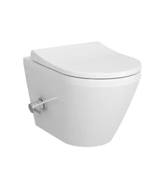 VITRA Hangtoilet met bidet Wit Randloos⎢VitrA Integra Round⎢Geintegreerde bidetkraan Warm&Koud⎢excl. wc bril