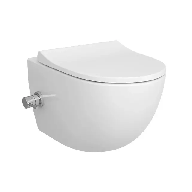 Hangtoilet met bidet Wit Randloos⎢VitrA Sento⎢Geintegreerde bidetkraan Warm&Koud⎢excl. wc bril