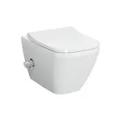 Hangtoilet met bidet Wit Randloos⎢VitrA Integra Square⎢Geintegreerde bidetkraan Warm&Koud⎢excl. wc bril