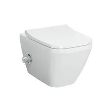 Hangtoilet met bidet Wit Randloos⎢VitrA Integra Square⎢Geintegreerde bidetkraan Warm&Koud⎢excl. wc bril
