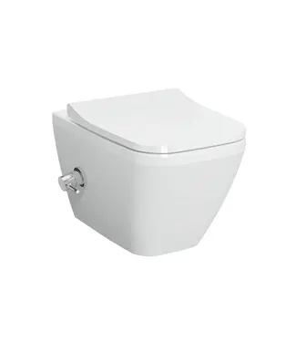 VITRA Hangtoilet met bidet Wit Randloos⎢VitrA Integra Square⎢Geintegreerde bidetkraan Warm&Koud⎢excl. wc bril
