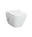 Hangtoilet met bidet Wit Randloos⎢VitrA Integra Square⎢Geintegreerde bidetkraan Warm&Koud⎢excl. wc bril