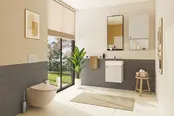 Hangtoilet met bidet Mat Taupe⎢VitrA Sento⎢Randloos excl. wc bril