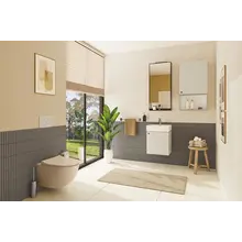 Hangtoilet met bidet Mat Taupe⎢VitrA Sento⎢Randloos excl. wc bril