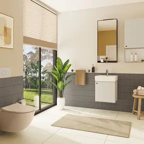 Hangtoilet met bidet Mat Taupe⎢VitrA Sento⎢Randloos excl. wc bril