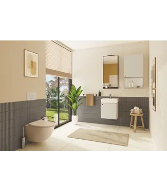 VITRA Hangtoilet met bidet Mat Taupe⎢VitrA Sento⎢Randloos excl. wc bril