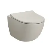 Hangtoilet met bidet Mat Taupe⎢VitrA Sento⎢Randloos excl. wc bril