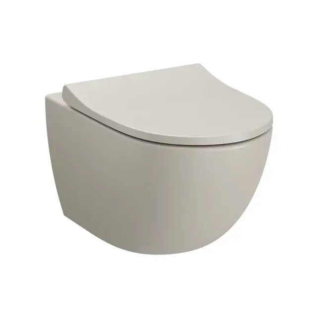 Hangtoilet met bidet Mat Taupe⎢VitrA Sento⎢Randloos excl. wc bril