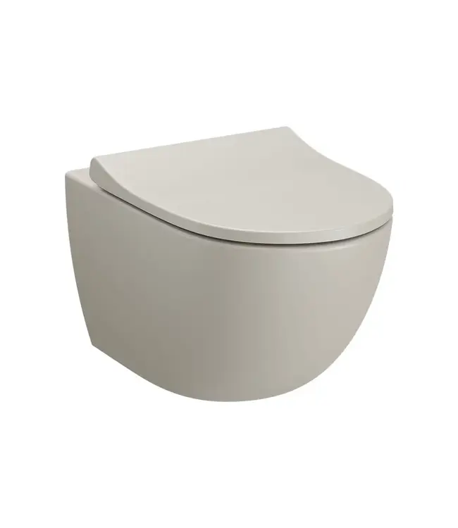 Hangtoilet met bidet Mat Taupe⎢VitrA Sento⎢Randloos excl. wc bril