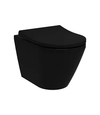 VITRA Hangtoilet met bidet Mat Zwart⎢VitrA Integra Round⎢Randloos excl. wc bril