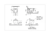 Hangtoilet met bidet Mat Zwart⎢VitrA Integra Square⎢Randloos excl. wc bril Hangtoilet met bidet Mat Zwart⎢VitrA Integra Square⎢Randloos excl. wc bril