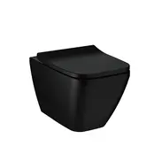 Hangtoilet VitrA Integra Square Mat Zwart⎢Randloos⎢excl. wc bril