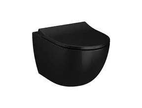 Hangtoilet Randloos Mat Zwart⎢VitrA Sento⎢excl. wc bril