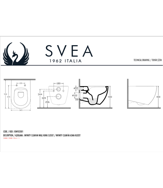 Terrazzo Hangtoilet Wit⎢Isvea Infinity⎢incl. wc bril