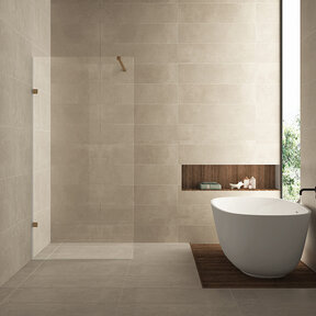 Douchewand 80x200cm⎢Wiesbaden Less⎢Geborsteld Brons Koper⎢8mm helderglas met nano-coating - 20.3363