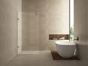 Douchewand 70x200cm⎢Wiesbaden Less⎢Geborsteld Brons Koper⎢8mm helderglas met nano-coating - 20.3357