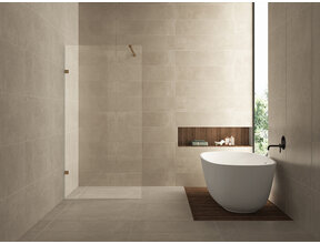 Douchewand 70x200cm⎢Wiesbaden Less⎢Geborsteld Brons Koper⎢8mm helderglas met nano-coating - 20.3357