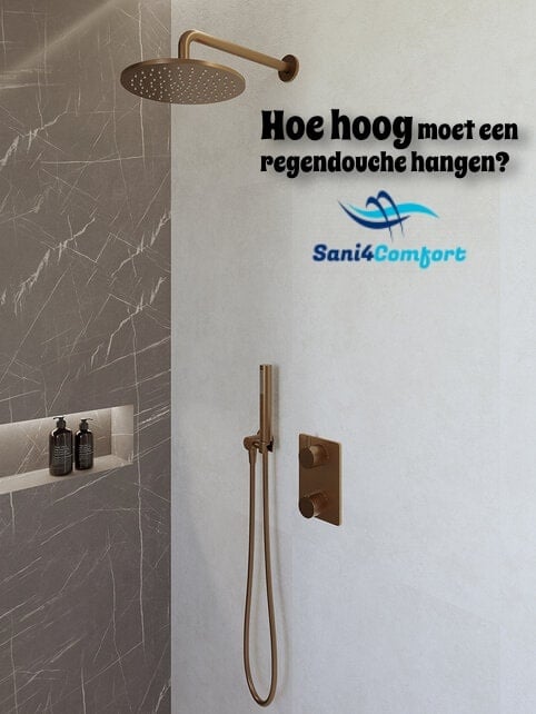 Hoe hoog moet een regendouche hangen?